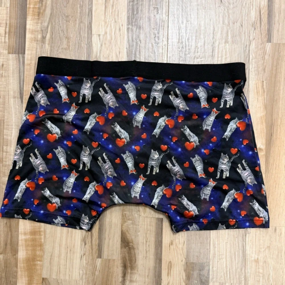 NWOT Max Deco Cats & Hearts Boxer Briefs Men XL Valentines Day Sweetheart *Read
